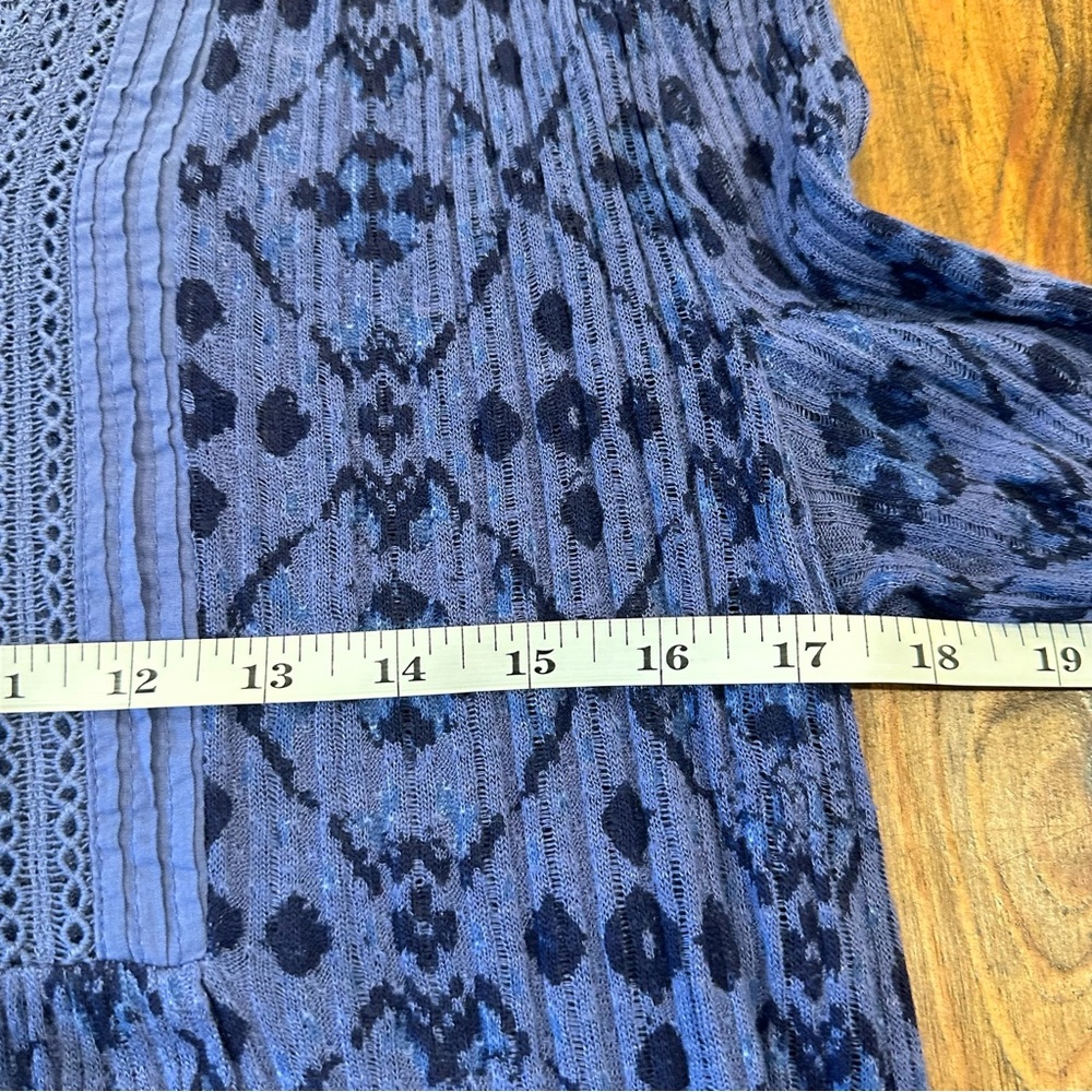 Lucky Brand blue long sleeve half button down top - Picture 6 of 7